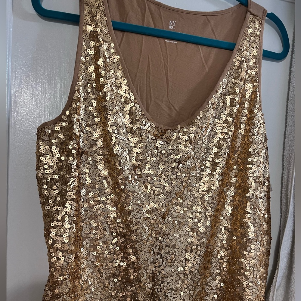 Gold bronze sequence New York & Co. Top